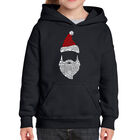 Sudadera Con Capucha Word Art Para Ni&ntilde;a - Santa Claus - Negro