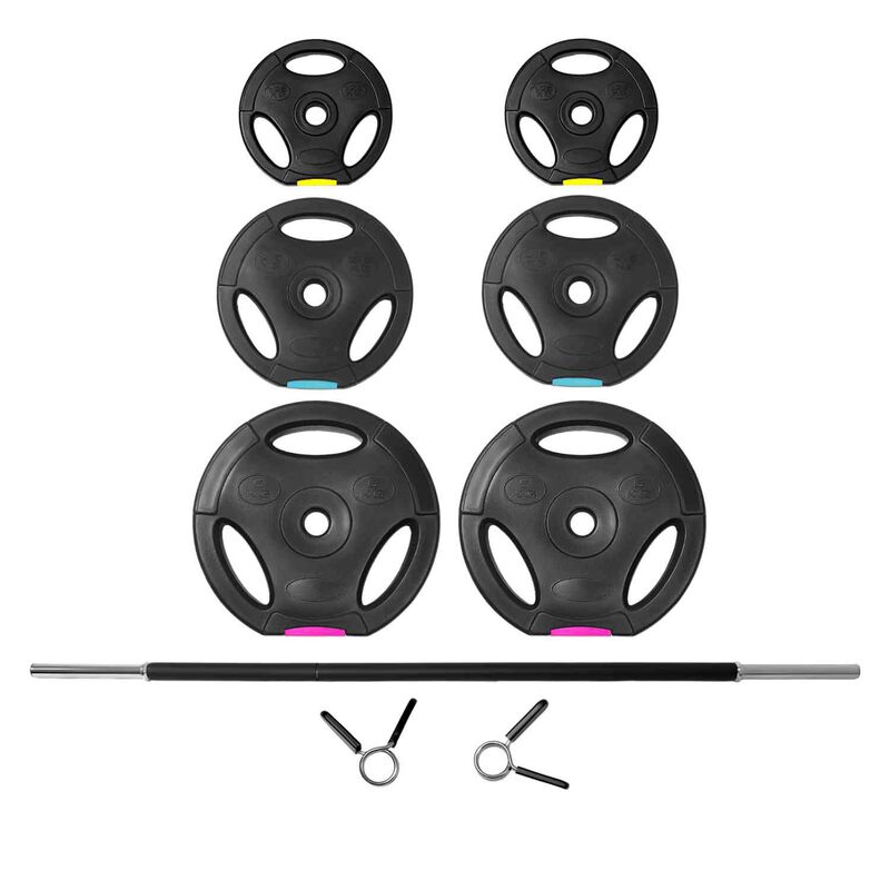 Set Barra Gym Ejercicio 20kg Ajustable 6 Discos... image number null