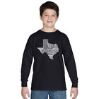 Camiseta De Manga Larga Word Art Para Ni&ntilde;o - El Gran Estado de Texas - Negro