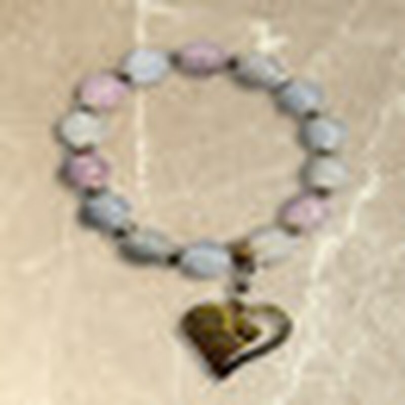 Pulsera colores pastel &Aacute;gatas con dije Coraz&oacute;n ... image number null