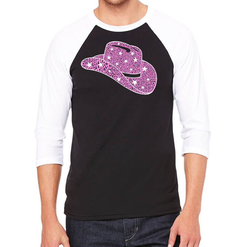 Camiseta Ragl&aacute;n de B&eacute;isbol Word Art Para Hombre... image number null