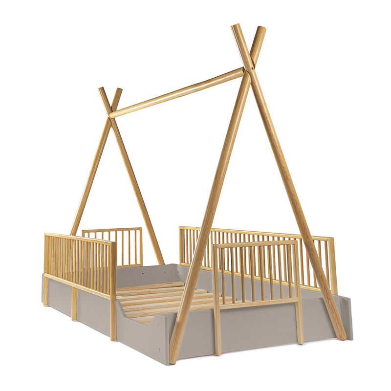 Cama Tipi Montessori de Madera con Barandales R... image number null