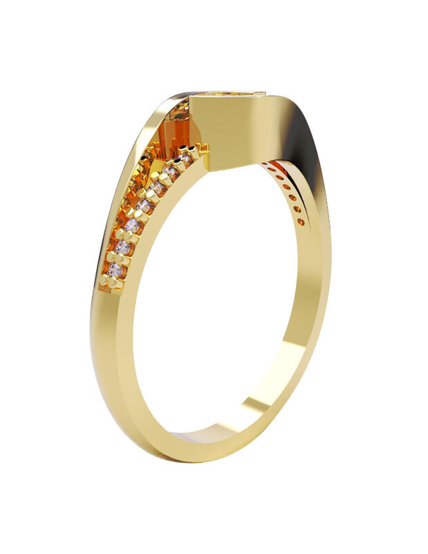 Anillo de Compromiso en Oro Amarillo 14K con Ci... image number null