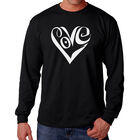 Camiseta De Manga Larga Word Art Para Hombre - Coraz&oacute;n Amor - Negro