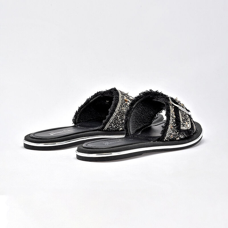 Been Class sandalia piso para mujer negro plata... image number null