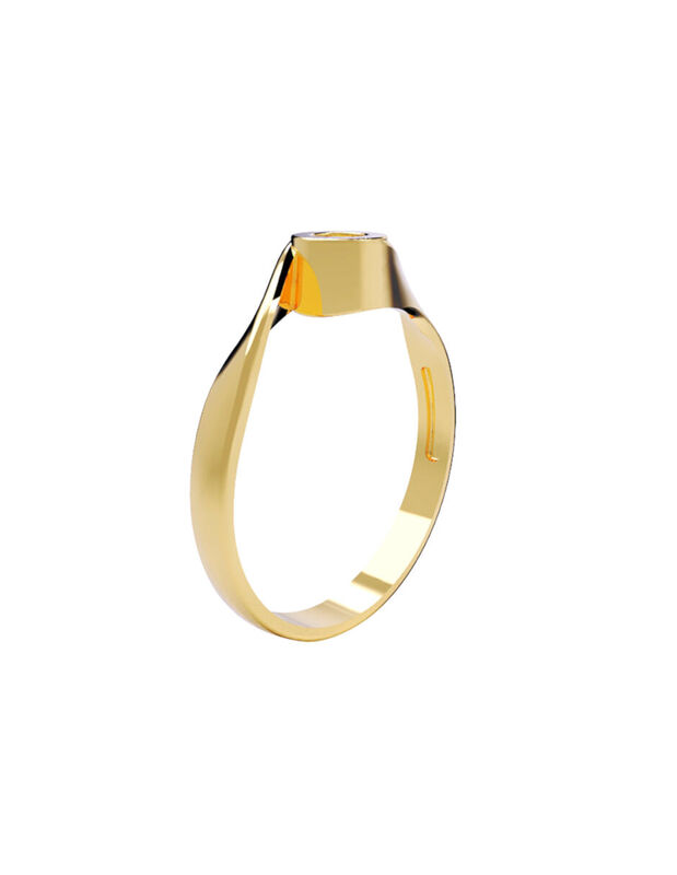 Anillo de Compromiso en Oro Amarillo 14K con Ci... image number null