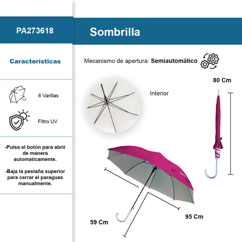 Paraguas Extra Grande Resistente a Vientos y Ll... image number null