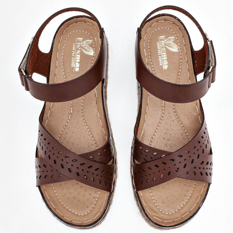 Flexmas Sandalia para mujer caf&eacute; image number null