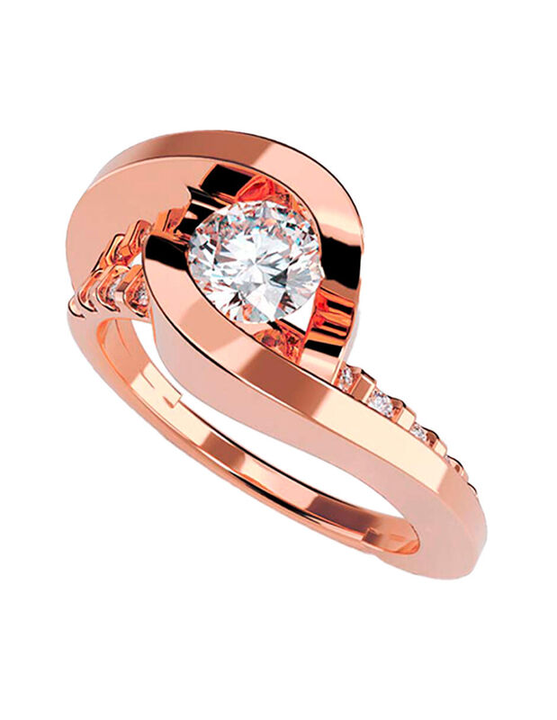 Anillo de Compromiso de 14K con Diamante de Lab... image number null