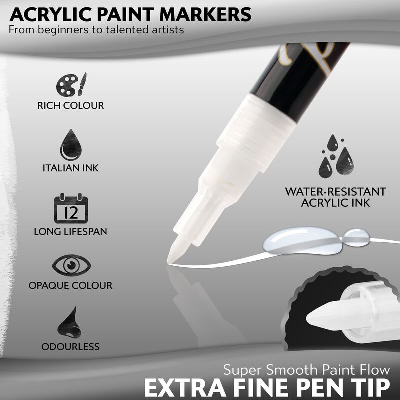 Stylo Marcadores De Pintura Acr&iacute;lica Blanca, 8 ... image number null
