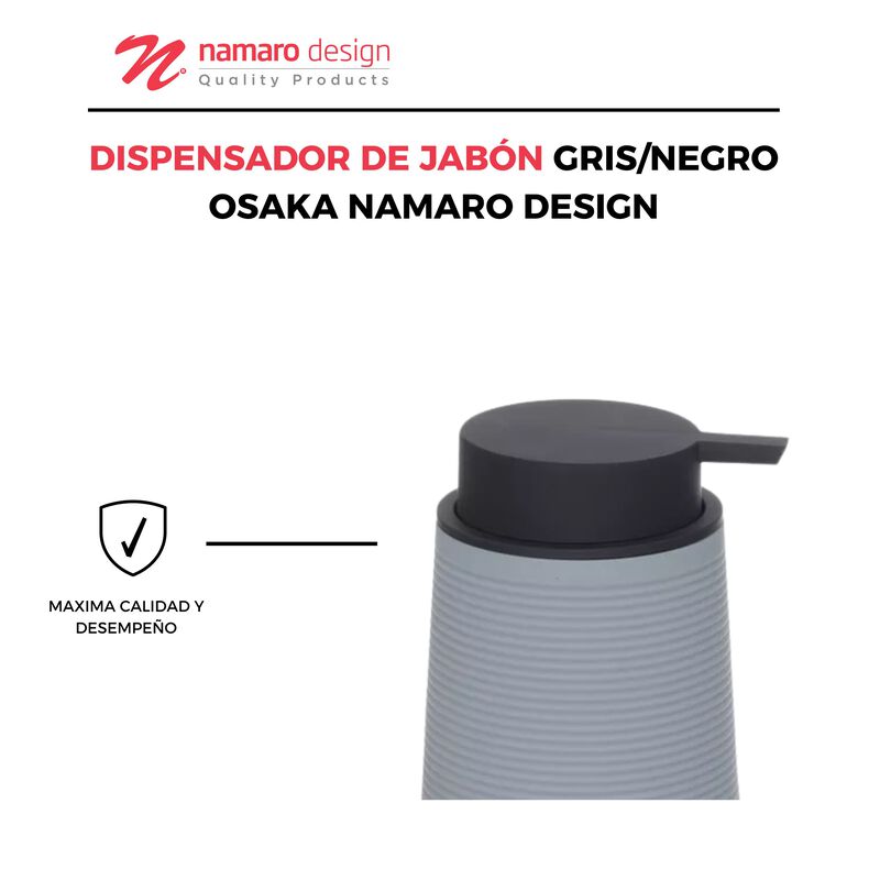 Dispensador De Jab&oacute;n Gris/negro Osaka Namaro De... image number null