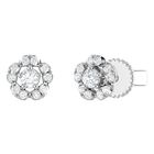 Broqueles De Oro Blanco 14k Con 16pts De Diamante