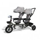 Triciclo Para Ni&ntilde;os Gemelar Doble Tek-2029 Giratorio 360 Luz Y Sonido Gris