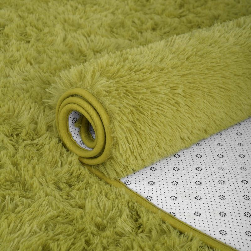 Alfombra Iseau Ovalada De Felpa 80x140 Cm Verde image number null
