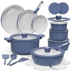 Juego De Utensilios De Cocina Carote Ceramic Antiadherente 25 Piezas Induction Navy