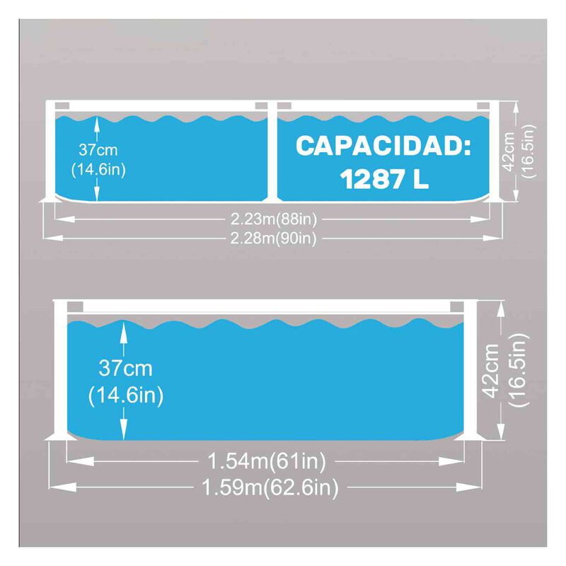 Alberca Estructural Rectangular 228 X 159 X 42 ... image number null