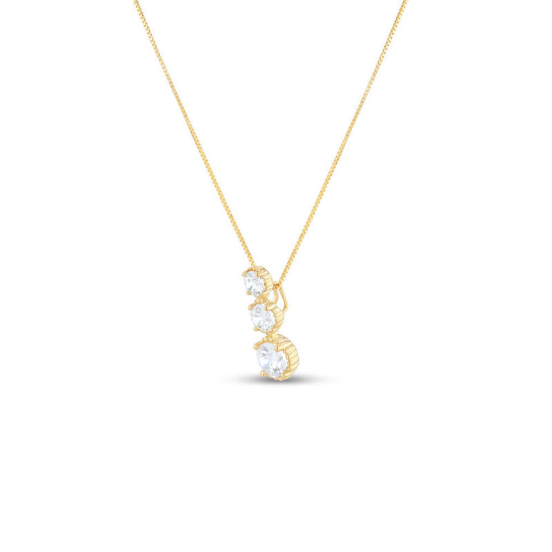 Dije De Oro Amarillo Con Cadena 14K Con Zirconi... image number null