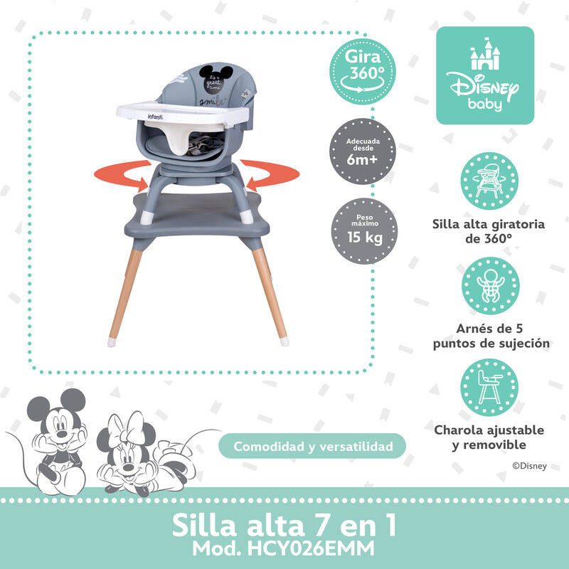 Silla alta periquera para beb&eacute;s con giro 360&deg; a... image number null