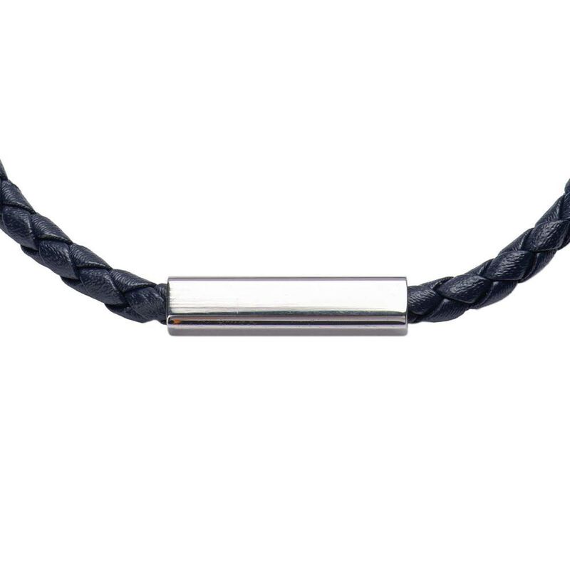 Brazalete Hombre Cuero Piel Pulsera Acero Inoxi... image number null