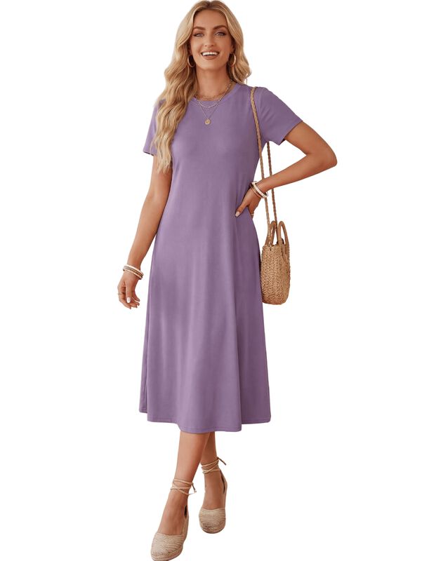Vestido Midi Casual Malabis Ves-1037 Lila image number null