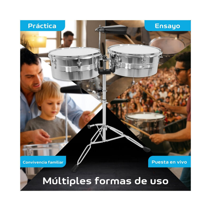 Timbales Vaso Largo 14 Y 15 Pulgadas Con Cencer... image number null