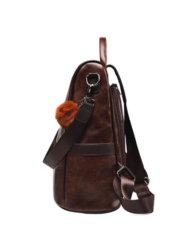 Bolsa Backpack Pink Brule De Cuero Para Mujer image number null