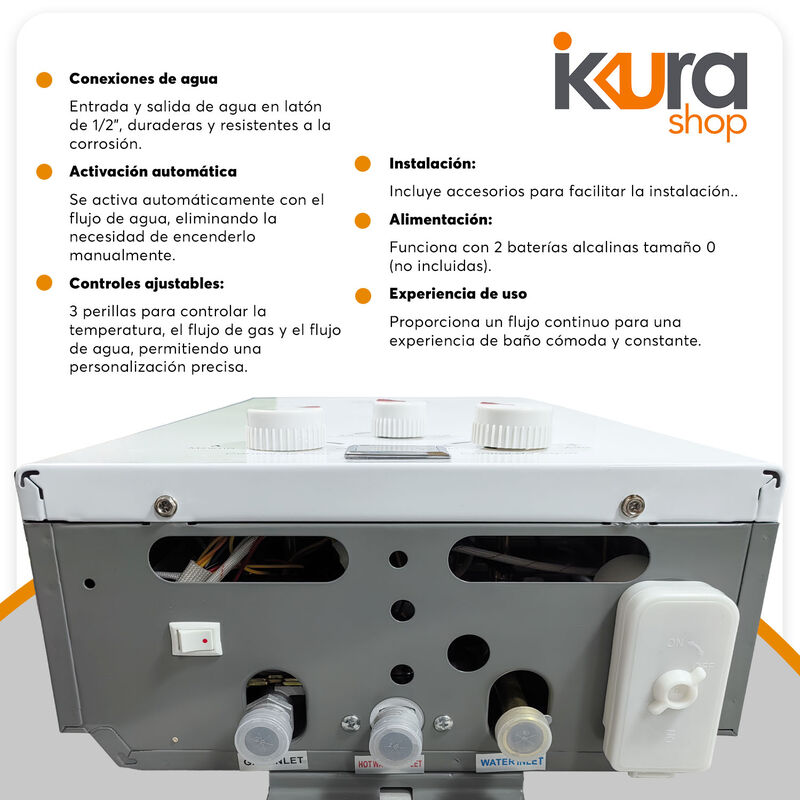 Calentador Paso Instantáneo Ahorrador Gas 8lt 1... image number null