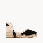 Alpargata Romero Cu&ntilde;a Baja Ante Negro