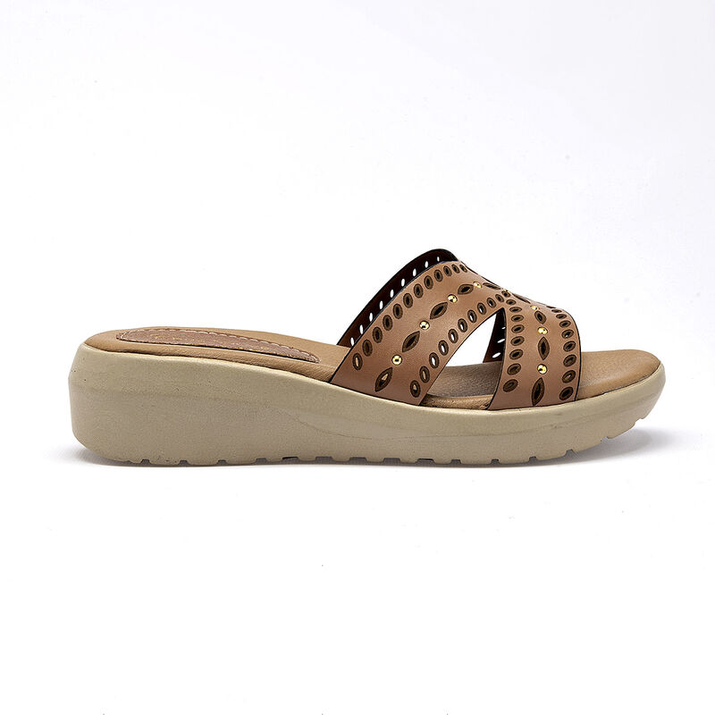 Cruz Shoes sandalia plataforma para mujer camel... image number null