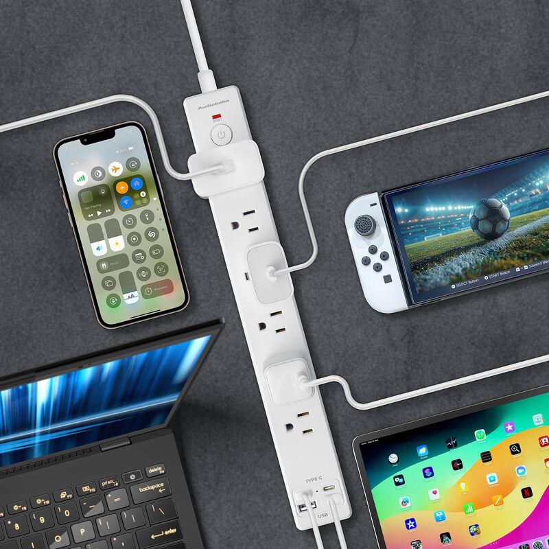 Multicontacto 100cm 6 entradas + 2 usb + 2 tipo... image number null