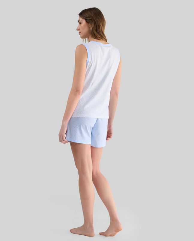 Pijama Corto de Corazones S/M Celeste image number null