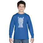 Camiseta De Manga Larga Word Art Para Ni&ntilde;o - Alpaca - Azul Rey
