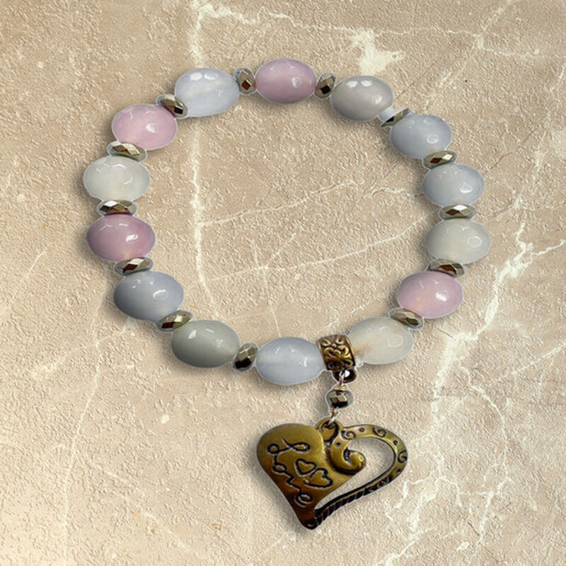 Pulsera colores pastel &Aacute;gatas con dije Coraz&oacute;n ... image number null