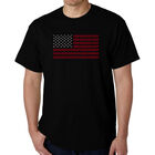 Camiseta Word Art Para Hombre - Bandera de USA - Negro
