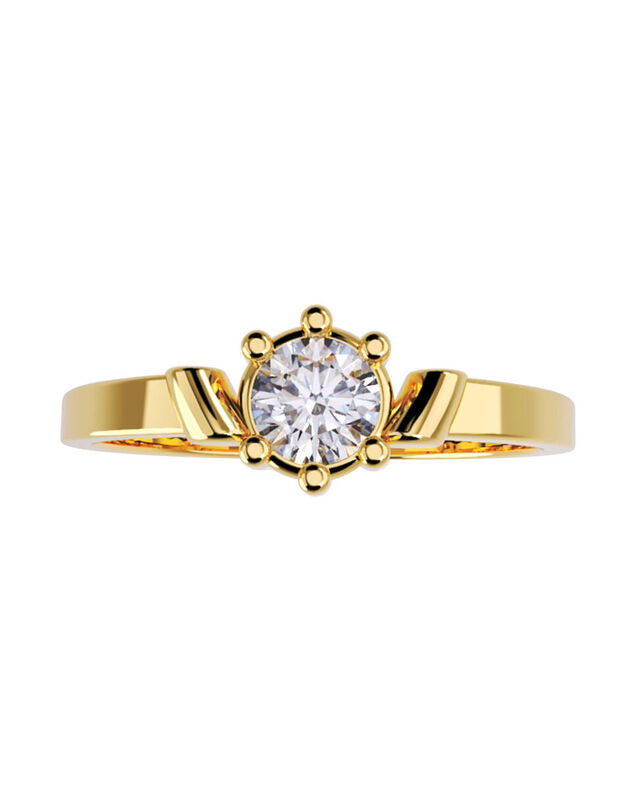 Anillo de Compromiso en Oro Amarillo 10K con Ci... image number null