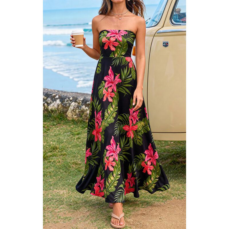 Vestido Prettygarden Maxi Floral Sin Tirantes L... image number null