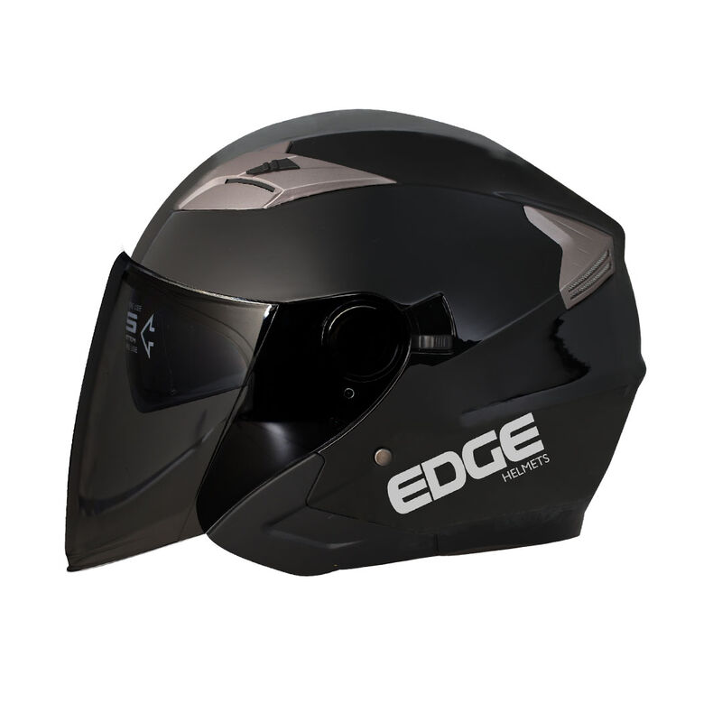 Casco Para Moto Edge Jaguar Sólido Negro Certif... image number null