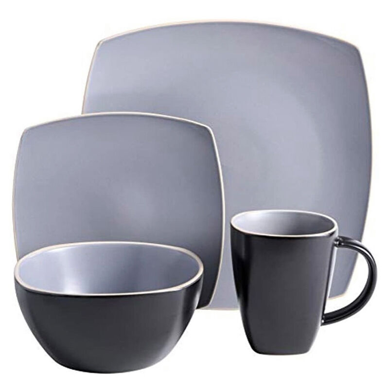 Vajilla Moderna Gris/Negro para 8 personas 16pz... image number null