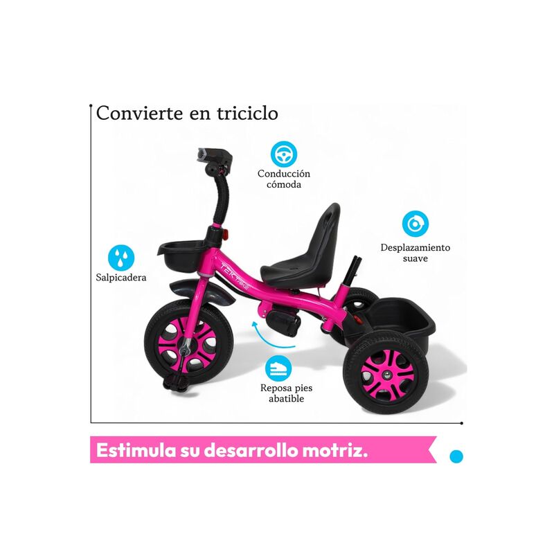 Triciclo Infantil Con Bast&oacute;n Dirigible Ajustabl... image number null