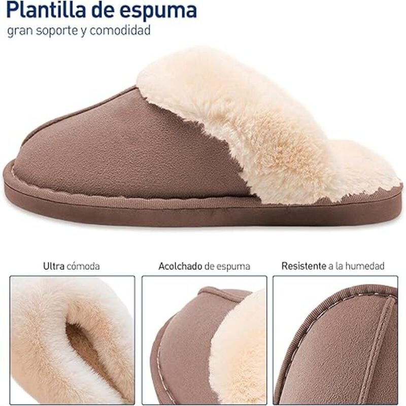 Pantuflas Unisex para Adultos Cafe Talla 28 Blu... image number null
