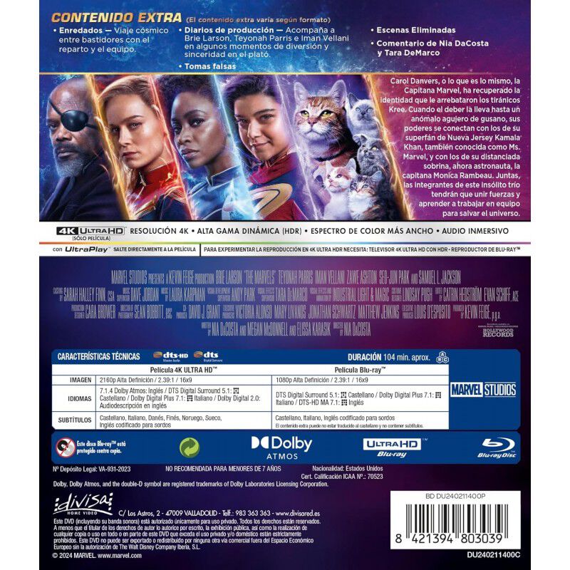 The Marvels (4K UHD + Blu-ray) [Blu-ray] image number null