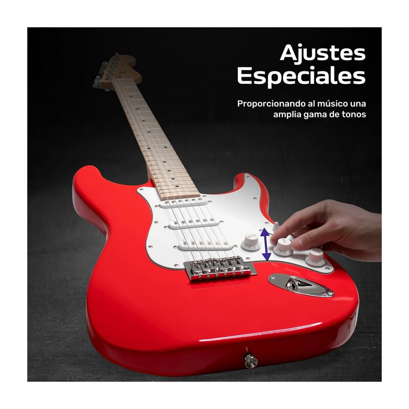 Guitarra El&eacute;ctrica Accesorios Rojo + Amplificad... image number null
