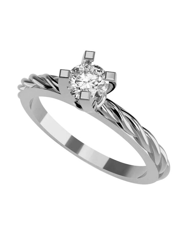 Anillo de Compromiso de 14K con Diamante de Lab... image number null