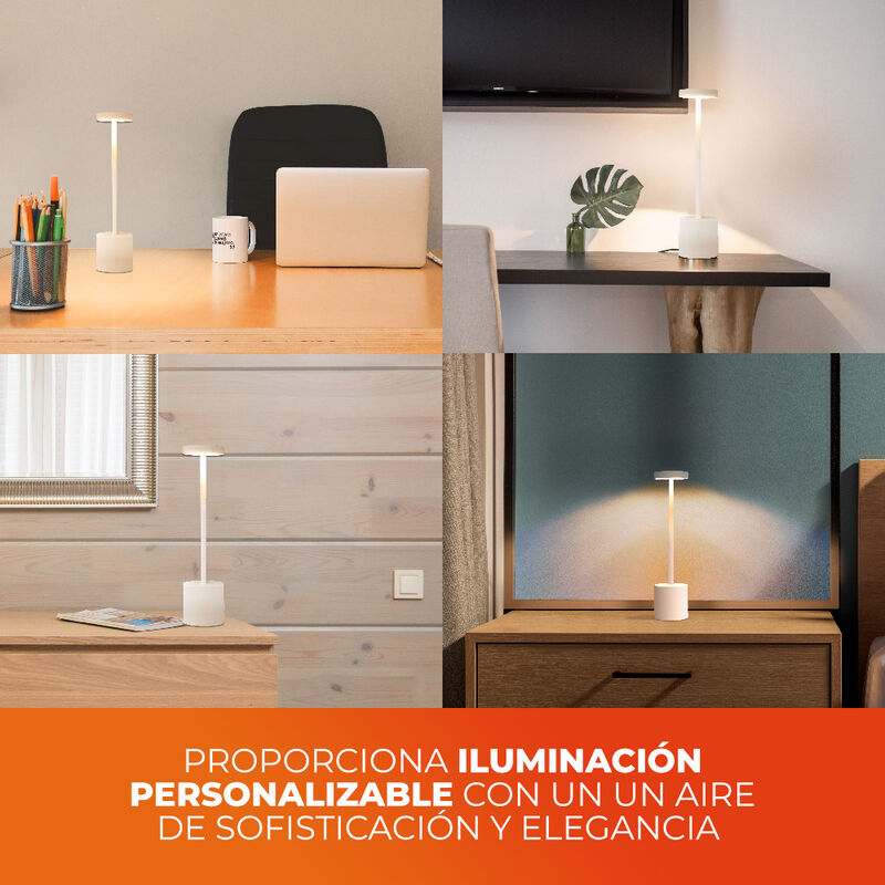 Lámpara de Mesa LED 3 W Portátil, Recargable, L... image number null