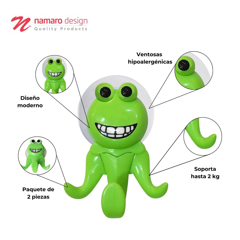 Juego De Colgador Succi&oacute;n Octopus Namaro Design image number null