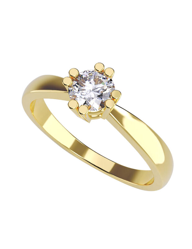 Anillo de Compromiso en Oro Amarillo 14K con Ci... image number null