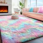 Alfombra Pagisofe, Esponjosa Y Colorida, Arco&iacute;ris Para Dormitorio De Ni&ntilde;as