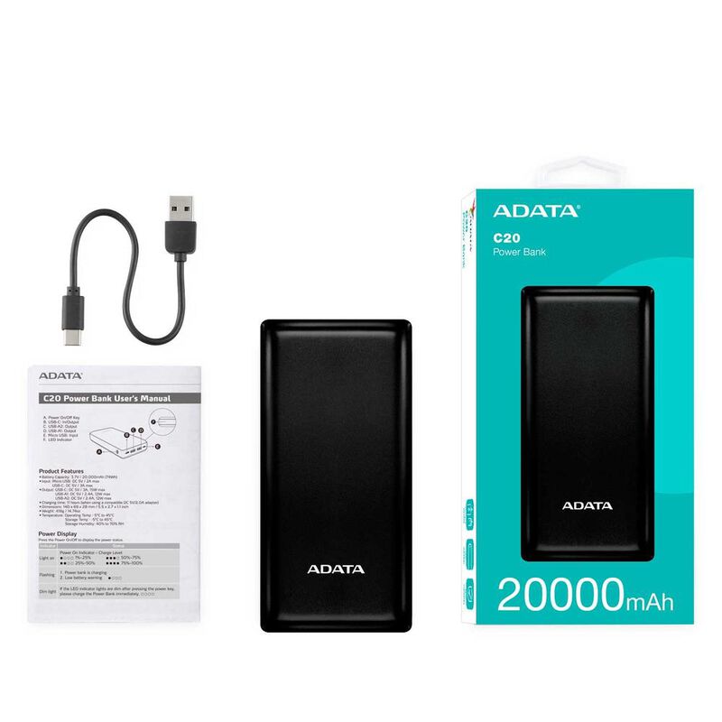 Bater&iacute;a Recargable ADATA Powerbank 20,000mAH Ne... image number null