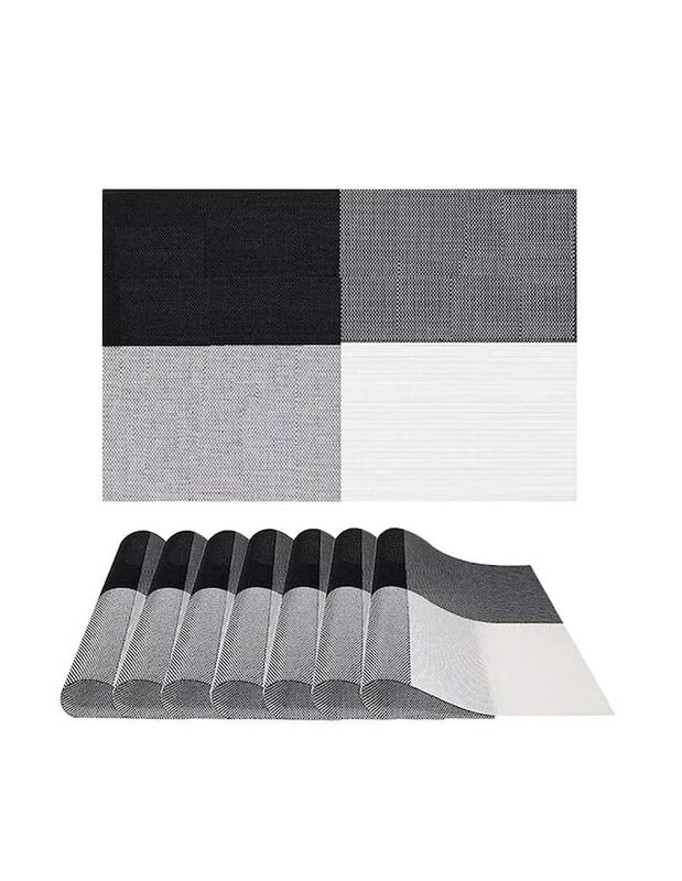 Set mantel individual rectangular de rat&aacute;n PVC ... image number null