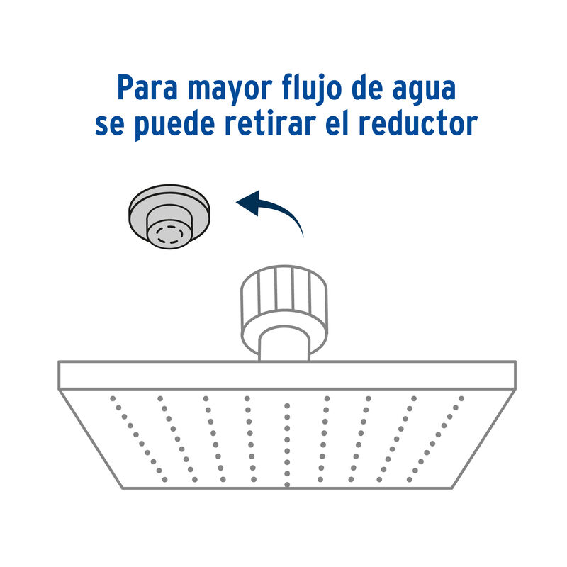 Regadera Sat&iacute;n 8' Plato Cuadrado delgado con Br... image number null